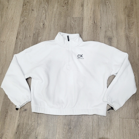 Calvin Klein Performance White & Black Quarter Zip Up Sweatshirt Size: XL - Picture 6 of 10